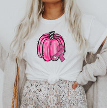 Load image into Gallery viewer, Pink Pumpkin Breast Cancer Awareness Graphic Tee
