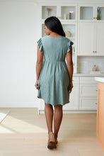 Load image into Gallery viewer, Rebecca Ruffle Sleeve Eyelet Dress -#5-Sage
