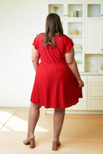 Load image into Gallery viewer, Rebecca Ruffle Sleeve Eyelet Dress-#7-Red
