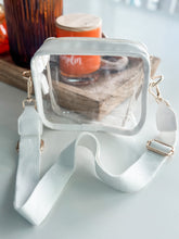 Load image into Gallery viewer, Chelsey Clear Stadium Bag &quot;White&quot;
