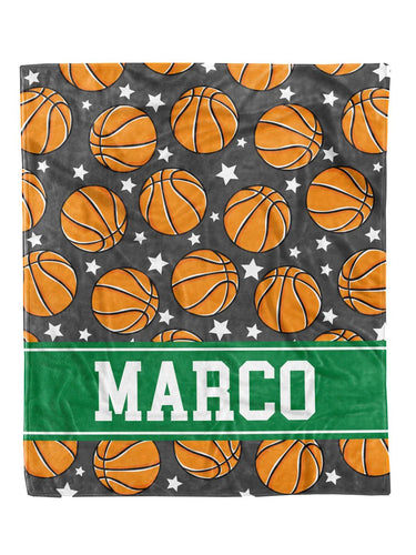 Allstar Basketball Custom Minky Blanket *Multiple Colors* - Elevated Boutique CO