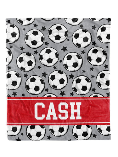 Allstar Soccer Custom Minky Blanket *Multiple Colors* - Elevated Boutique CO