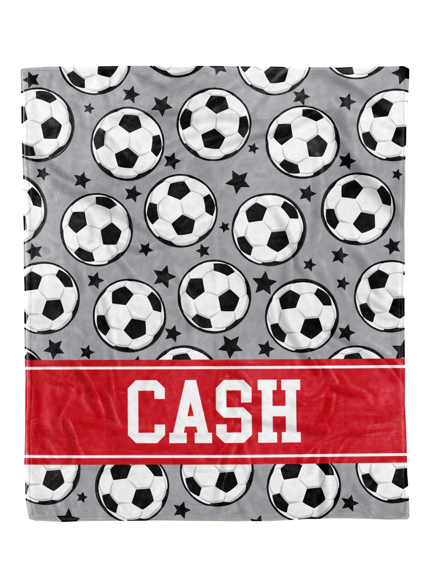 Allstar Soccer Custom Minky Blanket *Multiple Colors* - Elevated Boutique CO