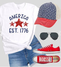 Load image into Gallery viewer, America Est. 1776 Graphic Tee | Multiple Colors - Elevated Boutique CO
