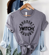 Load image into Gallery viewer, Baddest Witch Around Halloween Graphic Tee | Multiple Colors - Elevated Boutique CO
