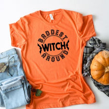 Load image into Gallery viewer, Baddest Witch Around Halloween Graphic Tee | Multiple Colors - Elevated Boutique CO
