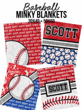 Load image into Gallery viewer, Baseball Action Minky Blanket *Multiple Colors* - Elevated Boutique CO
