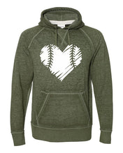 Load image into Gallery viewer, Baseball | Softball Distressed Heart Vintage Hoodie - Elevated Boutique CO
