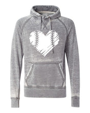 Load image into Gallery viewer, Baseball | Softball Distressed Heart Vintage Hoodie - Elevated Boutique CO
