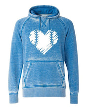 Load image into Gallery viewer, Baseball | Softball Distressed Heart Vintage Hoodie - Elevated Boutique CO
