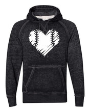 Load image into Gallery viewer, Baseball | Softball Distressed Heart Vintage Hoodie - Elevated Boutique CO
