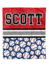 Load image into Gallery viewer, Baseball Split Minky Blanket *Multiple Colors* - Elevated Boutique CO
