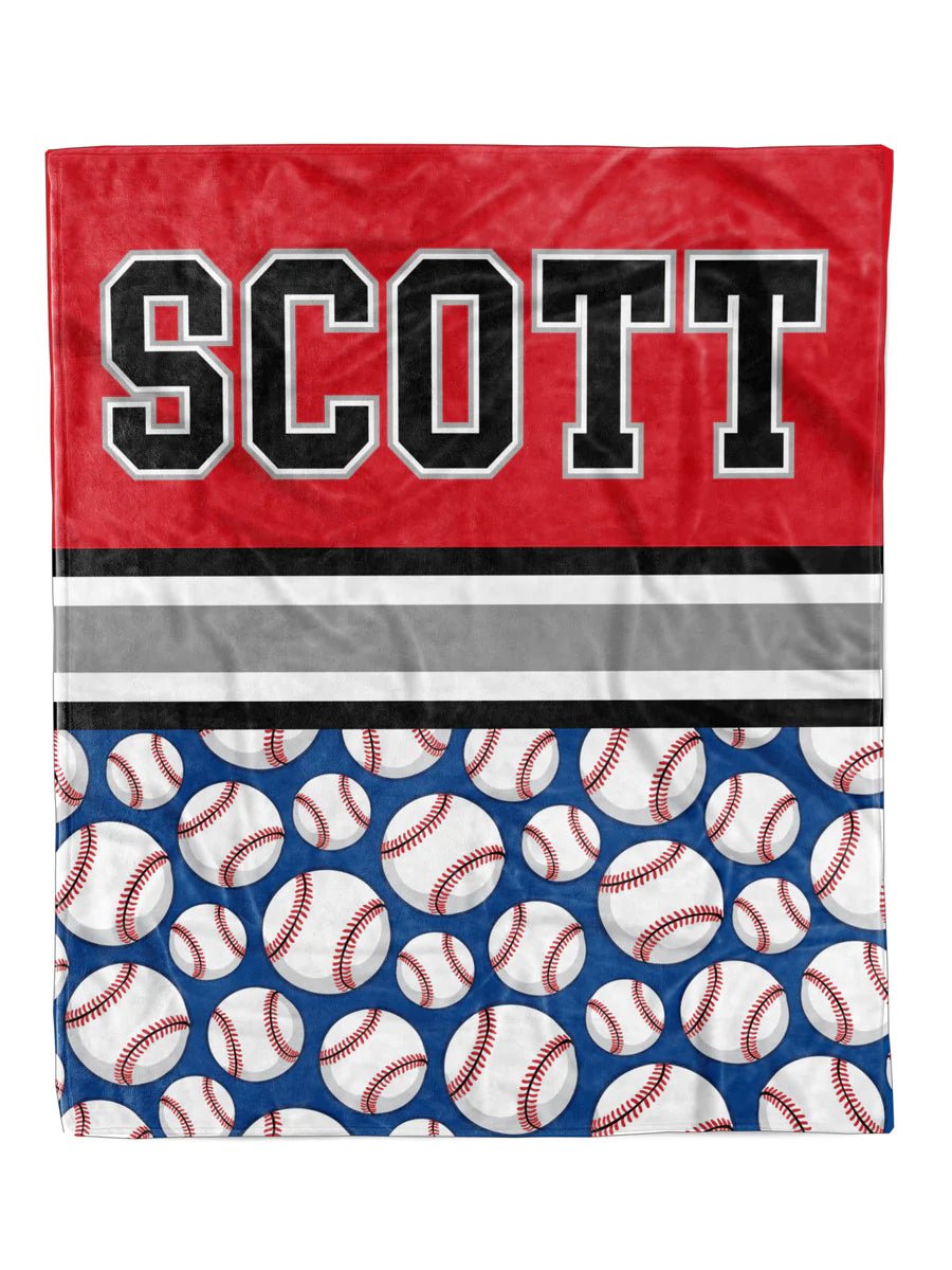 Baseball Split Minky Blanket *Multiple Colors* - Elevated Boutique CO