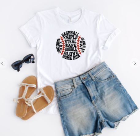 Baseball Words Graphic Tee | Multiple Colors - Elevated Boutique CO