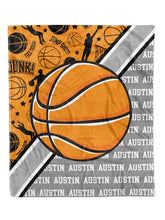 Load image into Gallery viewer, Basketball Action Minky Blanket *Multiple Colors* - Elevated Boutique CO
