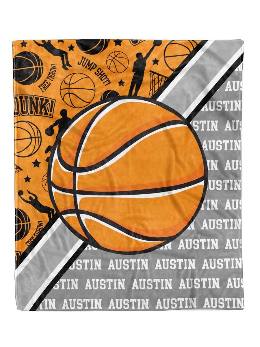 Basketball Action Minky Blanket *Multiple Colors* - Elevated Boutique CO