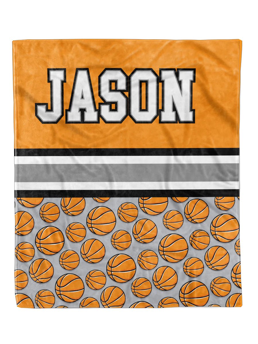 Basketball Split Minky Blanket *Multiple Colors* - Elevated Boutique CO