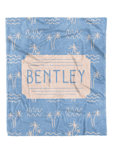 Blue Palms Custom Minky Blanket - Elevated Boutique CO