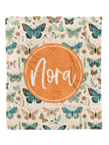 Boho Butterflies Custom Minky Blanket - Elevated Boutique CO