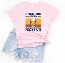 Load image into Gallery viewer, Bourbon Goes in Wisdom Comes Out Graphic Tee | Multiple Colors - Elevated Boutique CO
