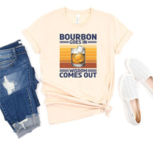 Load image into Gallery viewer, Bourbon Goes in Wisdom Comes Out Graphic Tee | Multiple Colors - Elevated Boutique CO
