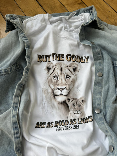 But the Godly are as Bold as Lions Unisex Graphic Tee | Multiple Colors - Elevated Boutique CO