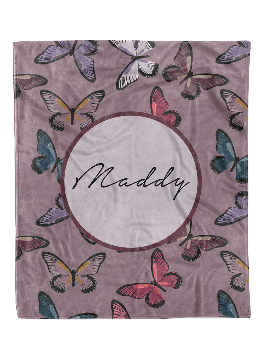 Butterfly Custom Minky Blanket - Elevated Boutique CO