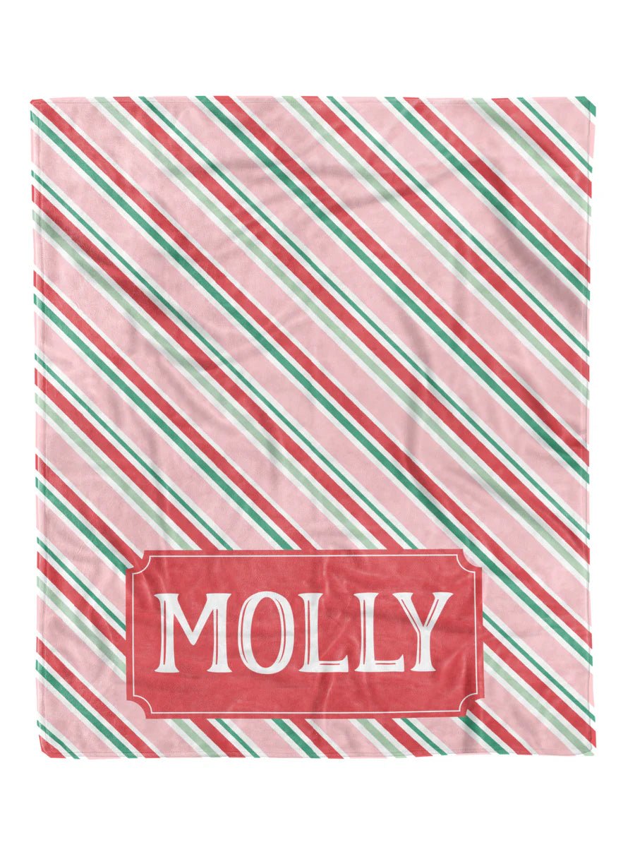 Candy Stripes Custom Minky Blanket - Elevated Boutique CO