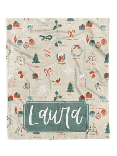 Christmas Icons Custom Minky Blanket - Elevated Boutique CO