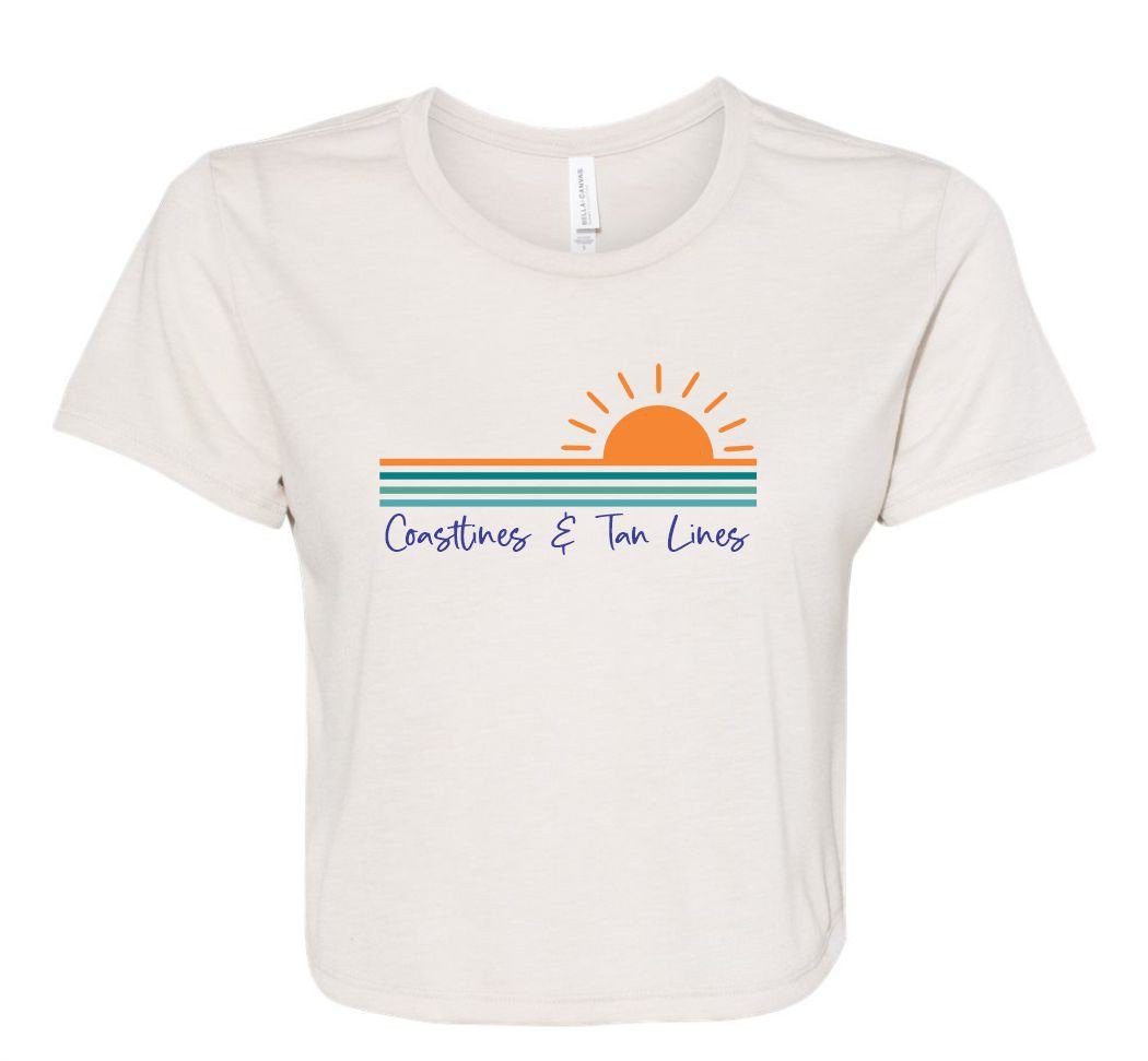 Coast Line and Tan Lines Cropped Tee | Multiple Colors - Elevated Boutique CO