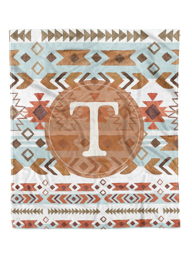 Cool Tone Aztec Custom Minky Blanket - Elevated Boutique CO