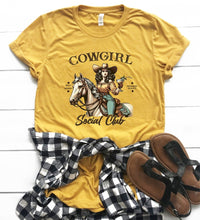 Load image into Gallery viewer, Cowgirl Social Club Graphic Tee | Multiple Colors - Elevated Boutique CO
