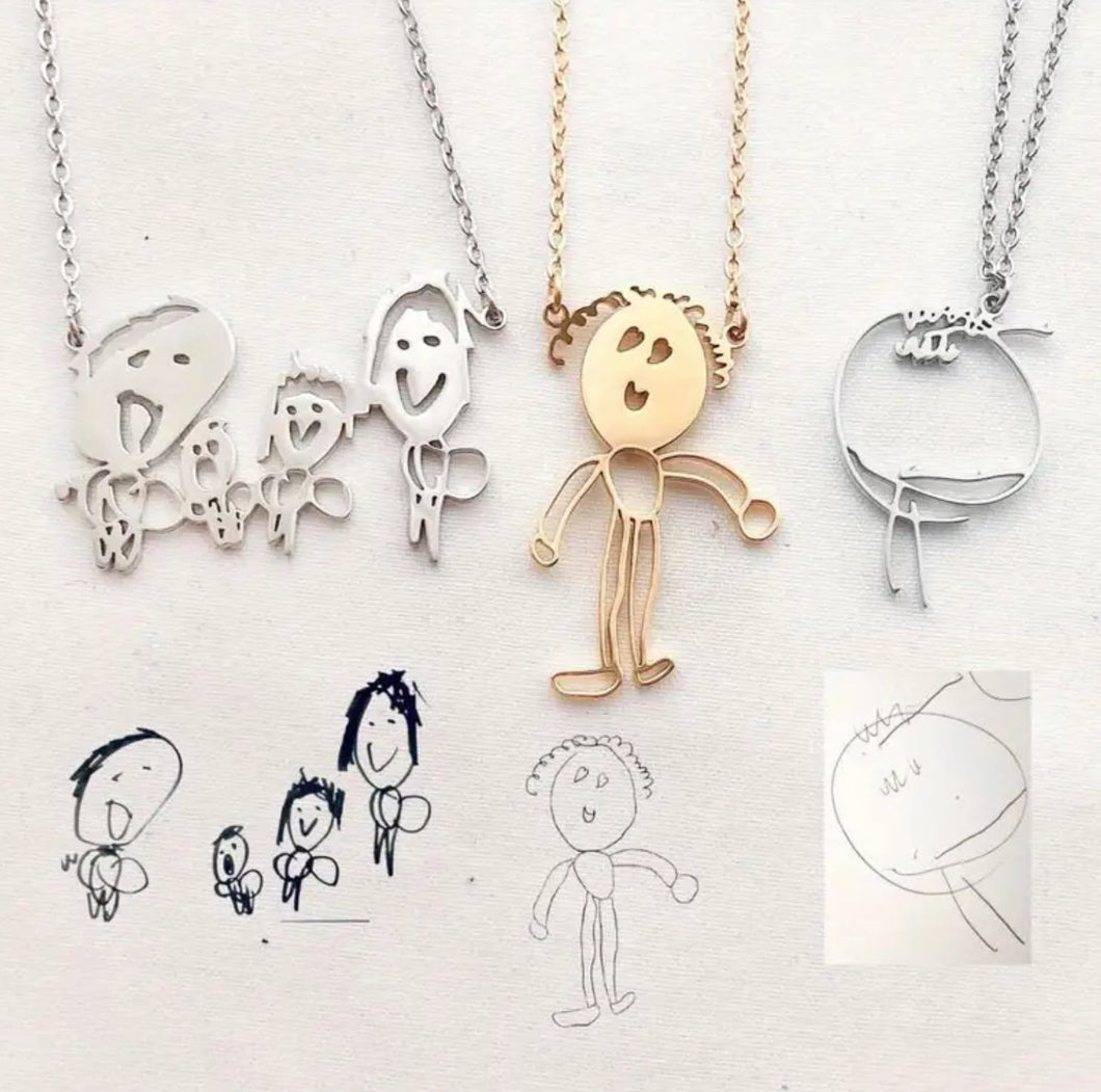 Custom Photo Drawing Necklace - Elevated Boutique CO