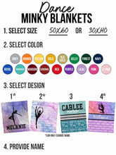 Load image into Gallery viewer, Dance Name Repeat Minky Blanket *Multiple Colors* - Elevated Boutique CO
