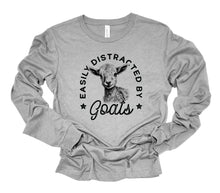 Load image into Gallery viewer, Easily Distracted by Goats Long Sleeve Graphic Tee | Multiple Colors - Elevated Boutique CO
