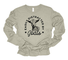 Load image into Gallery viewer, Easily Distracted by Goats Long Sleeve Graphic Tee | Multiple Colors - Elevated Boutique CO
