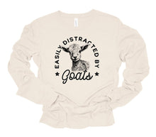 Load image into Gallery viewer, Easily Distracted by Goats Long Sleeve Graphic Tee | Multiple Colors - Elevated Boutique CO
