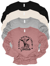 Load image into Gallery viewer, Easily Distracted by Goats Long Sleeve Graphic Tee | Multiple Colors - Elevated Boutique CO
