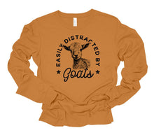 Load image into Gallery viewer, Easily Distracted by Goats Long Sleeve Graphic Tee | Multiple Colors - Elevated Boutique CO
