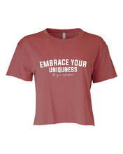 Load image into Gallery viewer, Embrace your Uniquness Cropped Tee | Multiple Colors - Elevated Boutique CO
