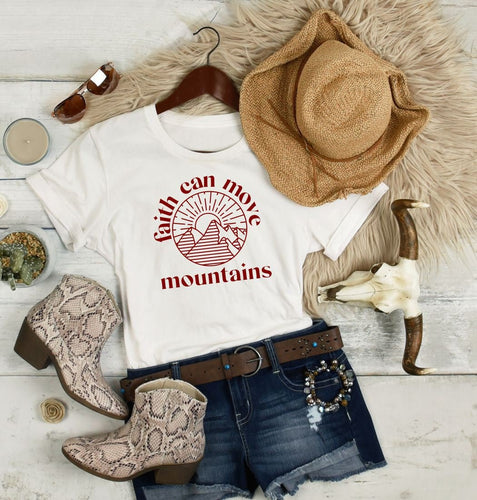 Faith can Move Mountains Graphic Tee | Multiple Colors - Elevated Boutique CO