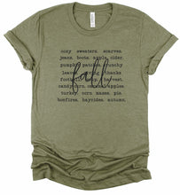 Load image into Gallery viewer, Fall Words Graphic Tee | Multiple Colors - Elevated Boutique CO
