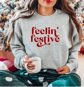 Feelin' Festive Graphic Sweatshirt - Elevated Boutique CO