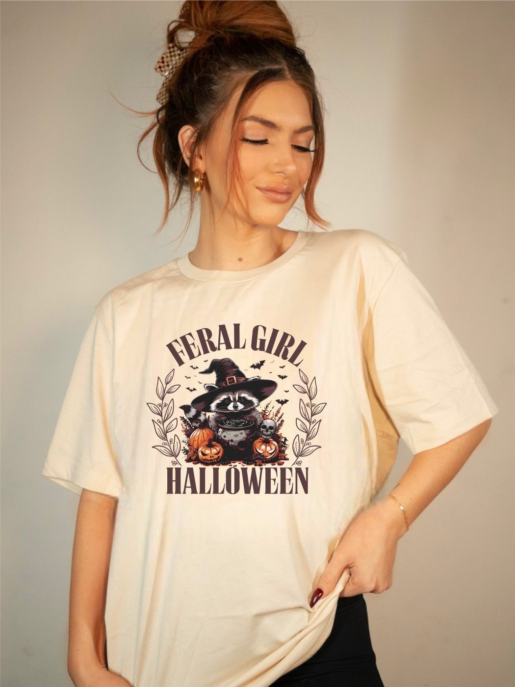 Feral Girl Halloween Racoon Graphic Tee | Multiple Colors - Elevated Boutique CO