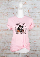 Load image into Gallery viewer, Feral Girl Halloween Racoon Graphic Tee | Multiple Colors - Elevated Boutique CO
