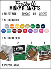 Load image into Gallery viewer, Football Action Minky Blanket *Multiple Colors* - Elevated Boutique CO
