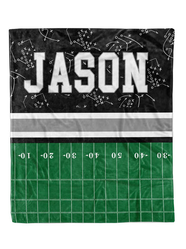 Football Split Minky Blanket *Multiple Colors* - Elevated Boutique CO