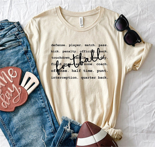 Football Words Graphic Tee | Multiple Colors - Elevated Boutique CO