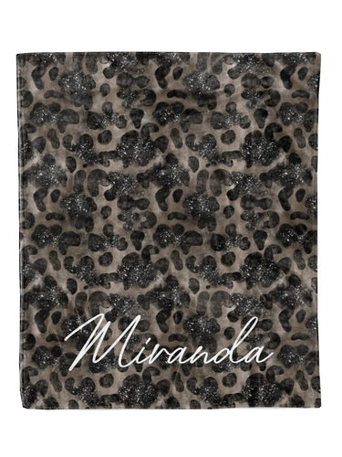 Glitter Leopard Custom Minky Blanket - Elevated Boutique CO