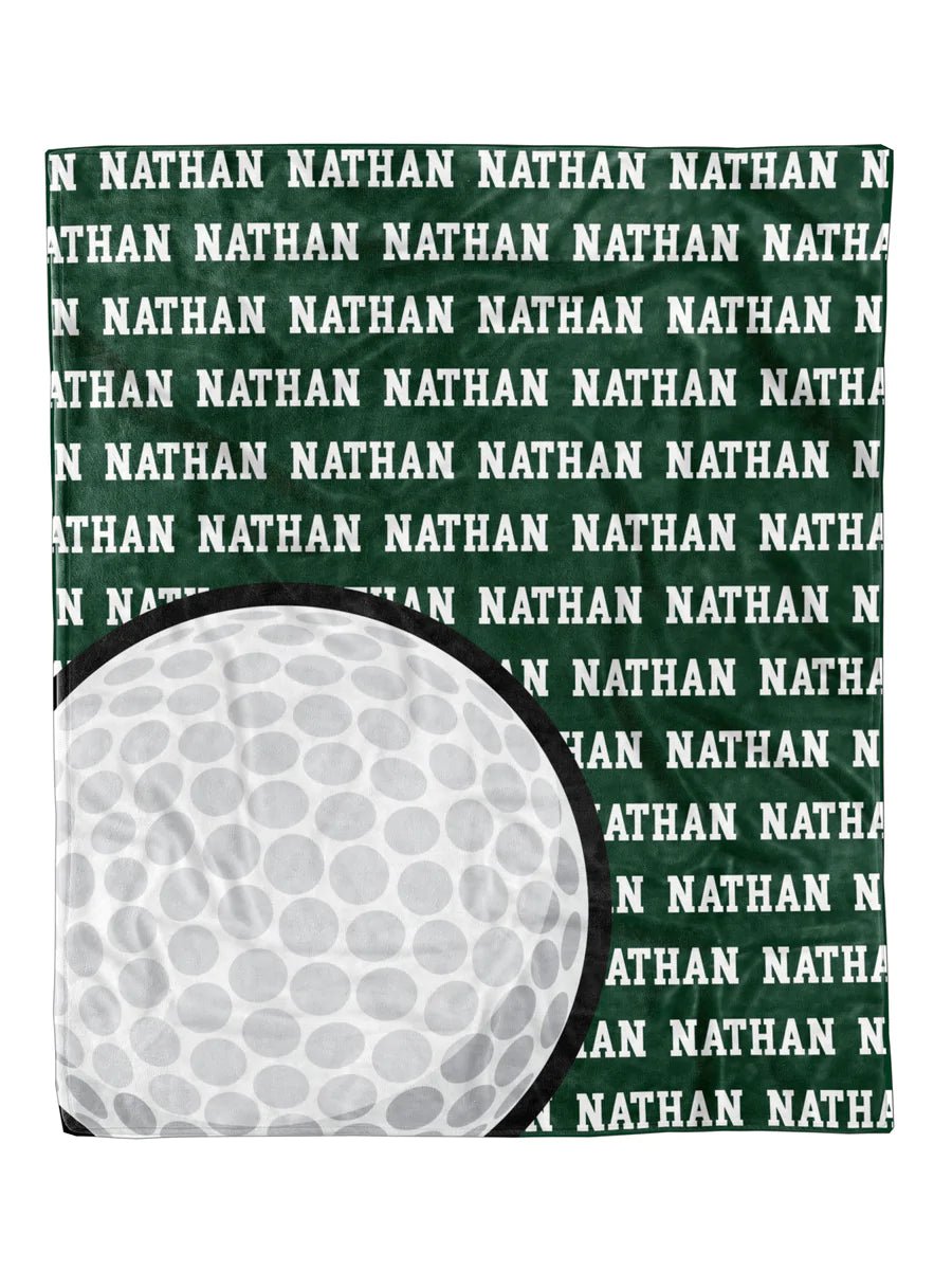 Golf Name Repeat Minky Blanket *Multiple Colors* - Elevated Boutique CO